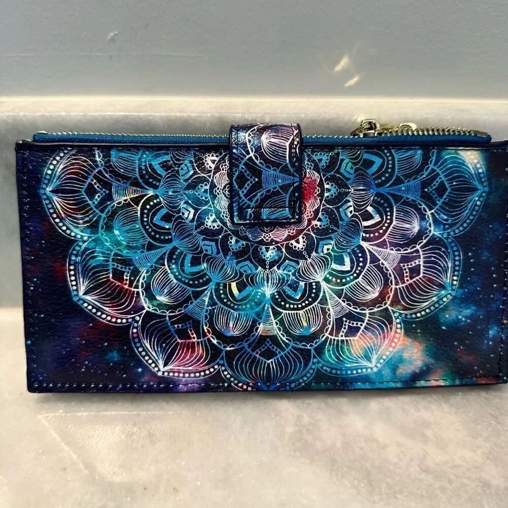 NWT Coco Rossi RFID Blocking Multi Card Organizer Bifold Wallet Multi Large